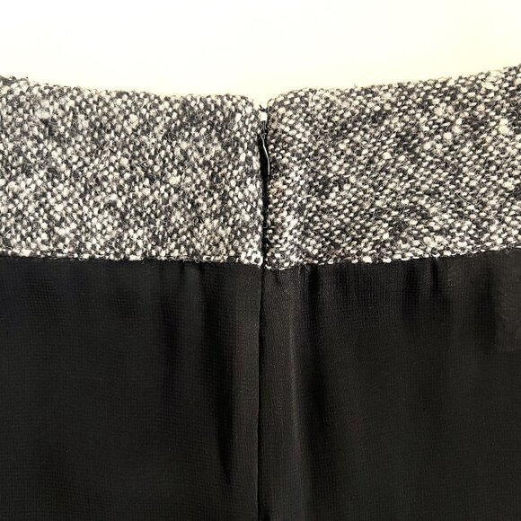 D&G Dolce & Gabbana Black Chiffon Skirt with Wool Boucle Waistband, size 42 (38) - Picture 5 of 7